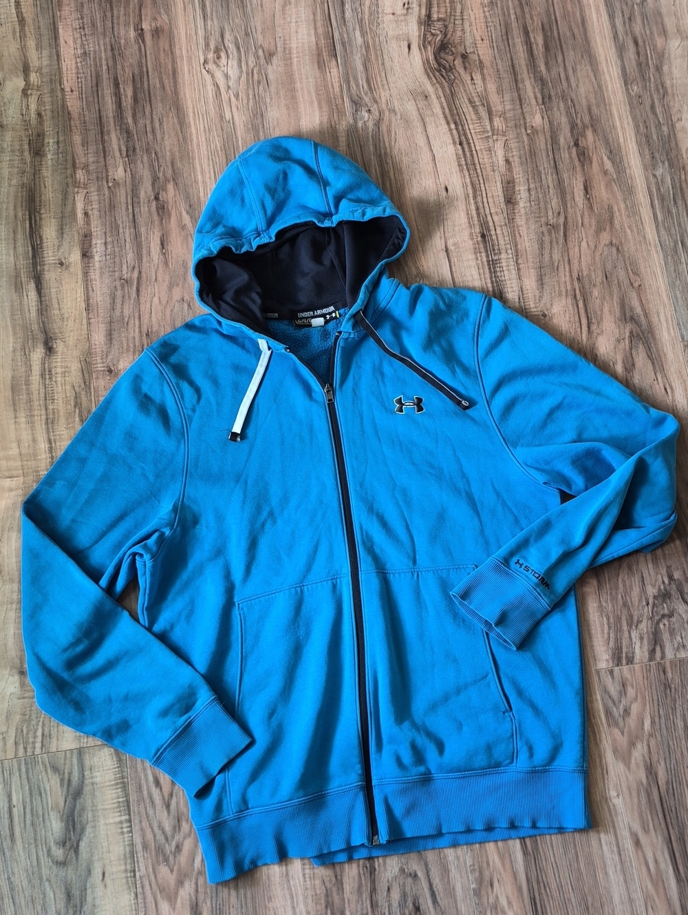 💙 Under Armour Bright Teal Full-Zip Hoodie with Black Lining